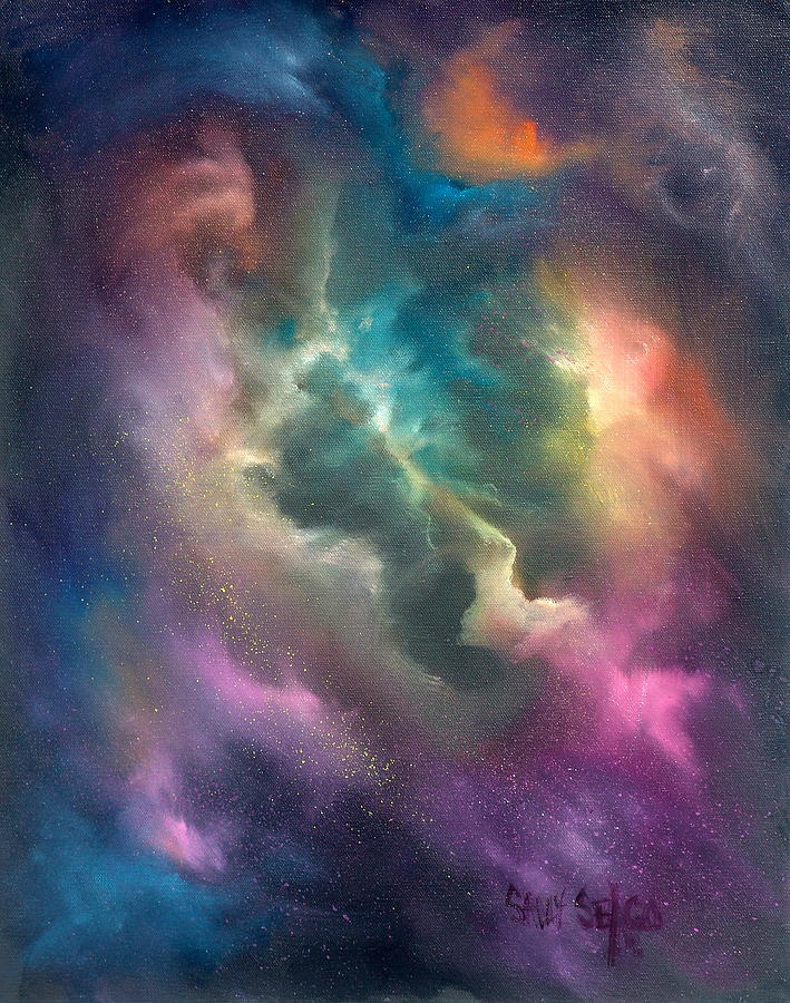 709x900 Into The Unknown Painting By Sally Seago - Celestial Painting