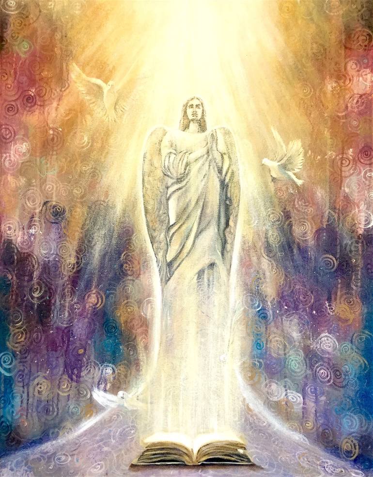 770x983 Saatchi Art Angel Bathed In The Celestial Painting By Christina Tracy - Celestial Painting