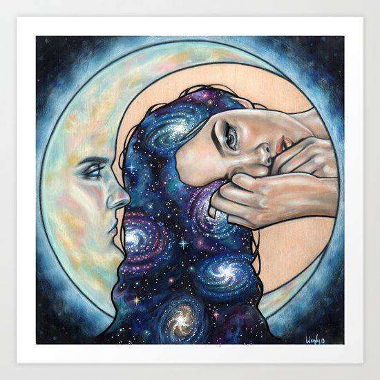 550x550 Celestial Art Print By Wendy Ortiz Society6 Illustrations - Celestial Painting