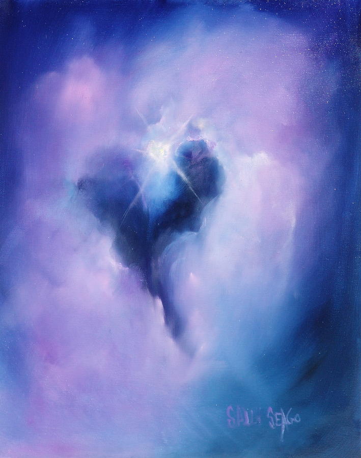 709x900 Celestial Heart Painting By Sally Seago - Celestial Painting