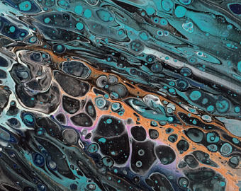 340x270 Fluid Pour Deep Box Canvas 12x12 Original Artwork - Cell Painting