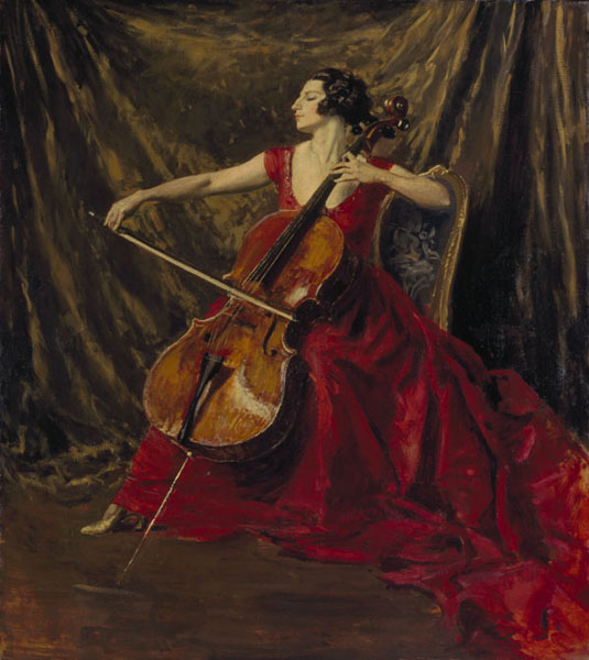 535x600 Music And Art Madame Suggia Melinda Gourlay Cellist - Cello Painting