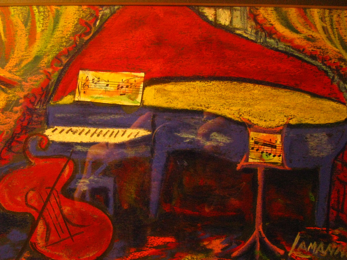 1200x900 Original Joe Lamanno Impressionist Pastel Painting Cello Amp Piano - Cello Painting