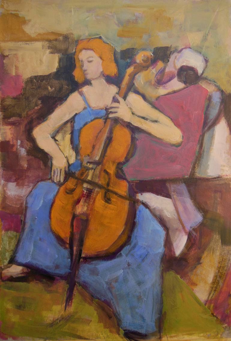 770x1135 Saatchi Art Cello Painting By Johannes Strieder - Cello Painting