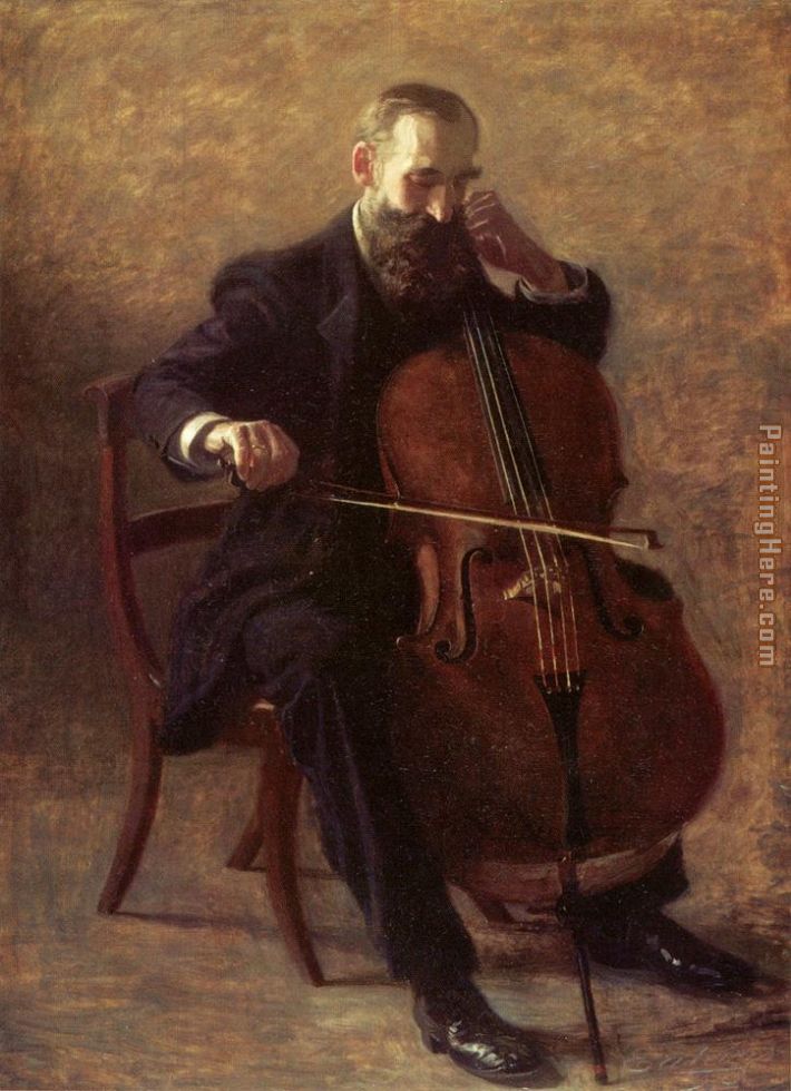 710x980 Thomas Eakins The Cello Player Painting Anysize 50% Off - Cello Painting