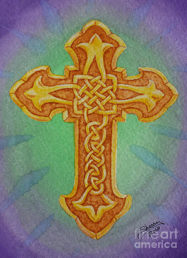 655x900 Celtic Cross Painting By Chaotic Expressions - Celtic Cross Painting