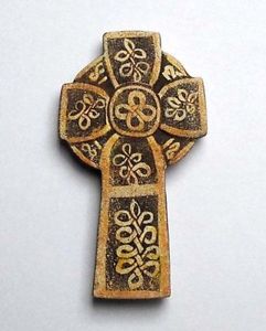 241x300 Celtic Cross Fridge Magnet Hand Painted, Hand Carved - Celtic Cross Painting