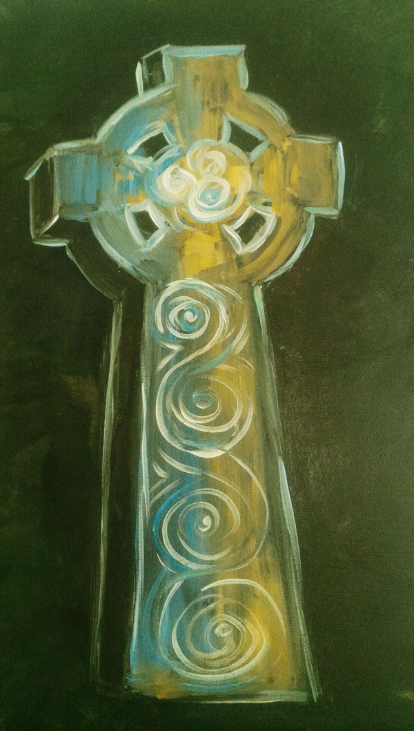 600x1059 Celtic Cross, Paint Party Painting By Inner Artist Studio Inner - Celtic Cross Painting
