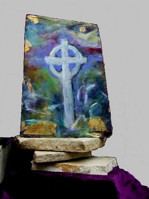 480x640 Two Sided Standing Crow Paintings Etsy Art Works By Sharles - Celtic Cross Painting
