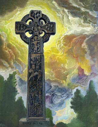 323x419 Yeats Country, Celtic Cross - Celtic Cross Painting