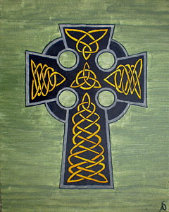 240x300 Celtic Cross Painting By Alisa Drew Smith - Celtic Cross Painting
