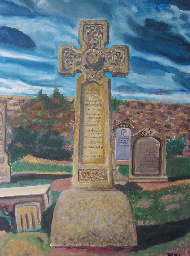 615x829 Celtic Cross Painting By Attila Nagy - Celtic Cross Painting