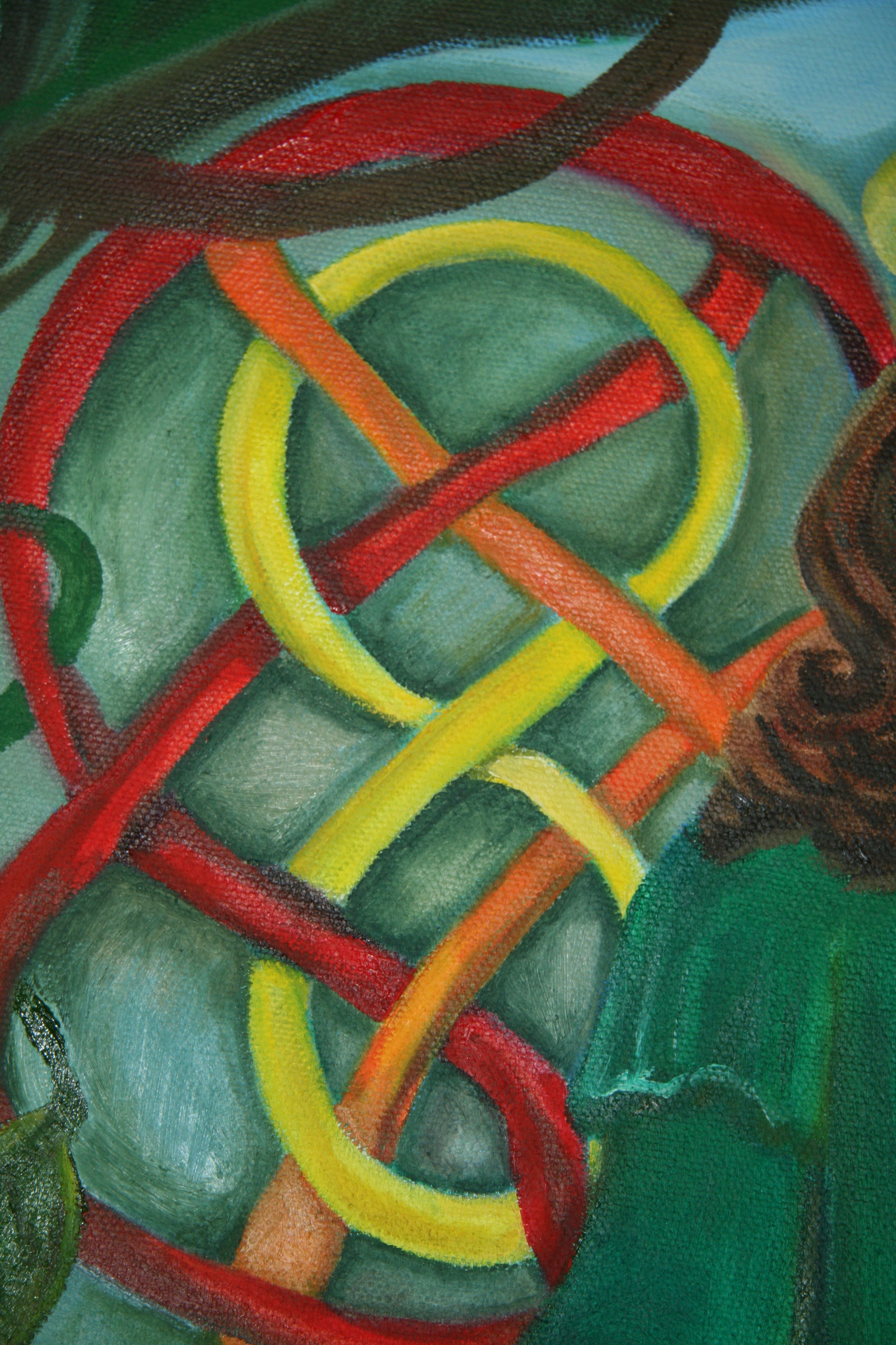 2592x3888 Celtic Knot Close Up Of Larger Oil Painting Irish Angel By Natalie - Celtic Knot Painting