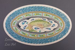 300x203 Salmon Of Knowledge Mandala Celtic Knot Original Signed Painting - Celtic Knot Painting