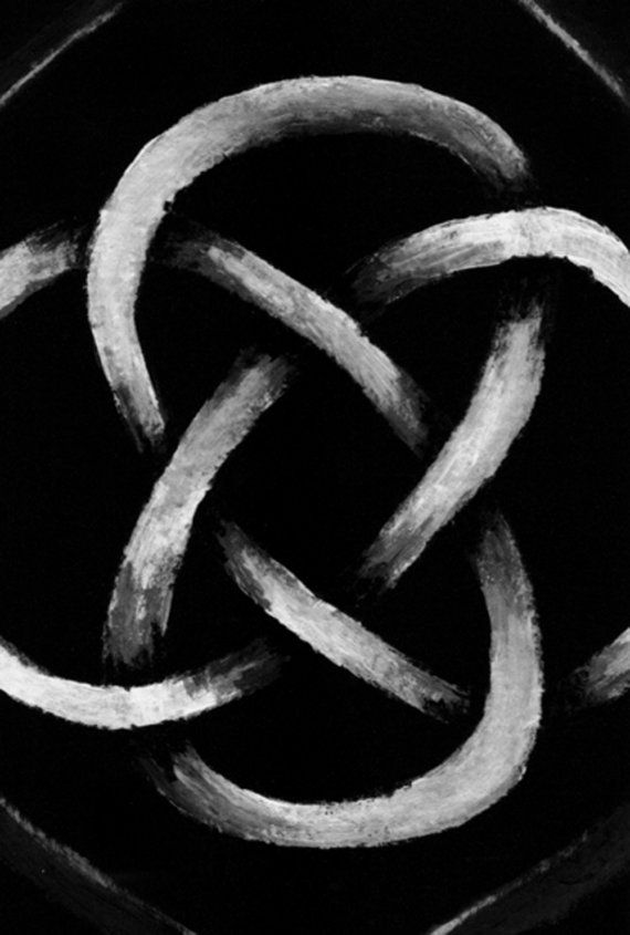 570x845 Unity 4x6 Art Print Signed Painting, Black And White, Celtic - Celtic Knot Painting