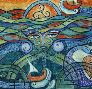325x315 Egg Tempera Painting By Jen Delyth - Celtic Painting