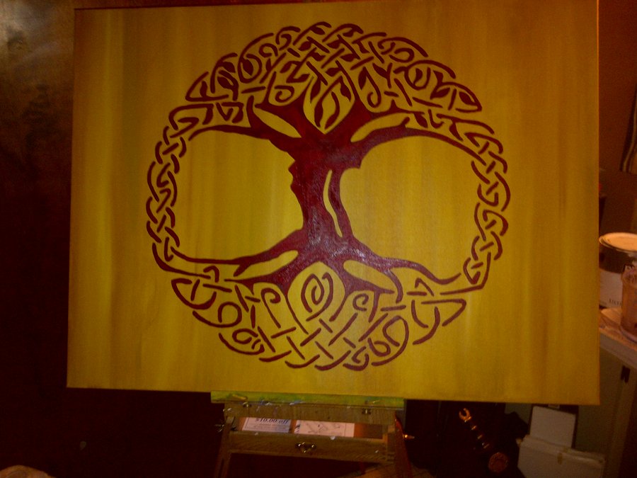 900x675 Celtic Tree Of Life By Airbornejules - Celtic Tree Of Life Painting