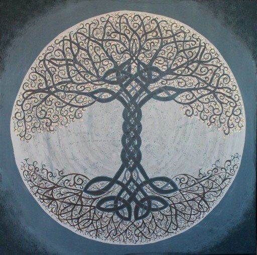 512x508 Painting Abstract Celtic Tree Of Life By Nicolemetzgerpaints Art - Celtic Tree Of Life Painting