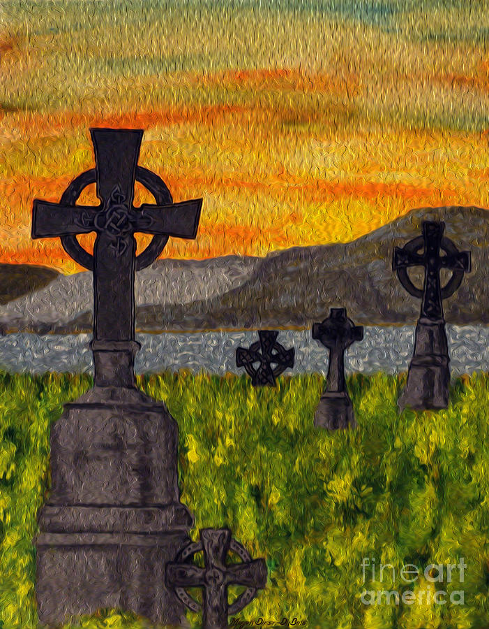 701x900 Irish Cemetery Painting Painting By Megan Dirsa Dubois - Cemetery Painting