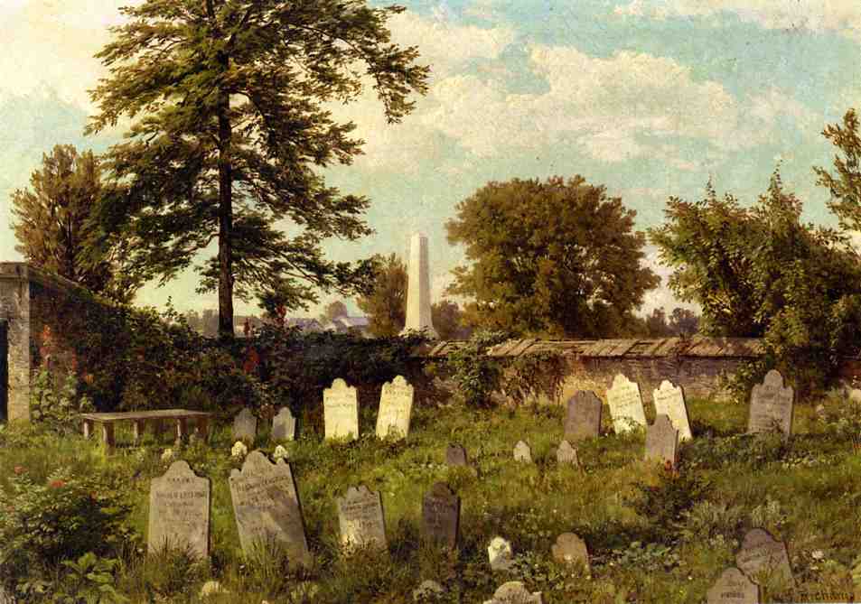 953x669 Leverington Cemetery Painting William Trost Richards Oil Paintings - Cemetery Painting