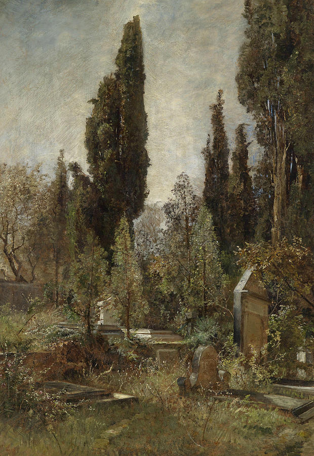 620x900 Old Cemetery Painting By Marie Egner - Cemetery Painting
