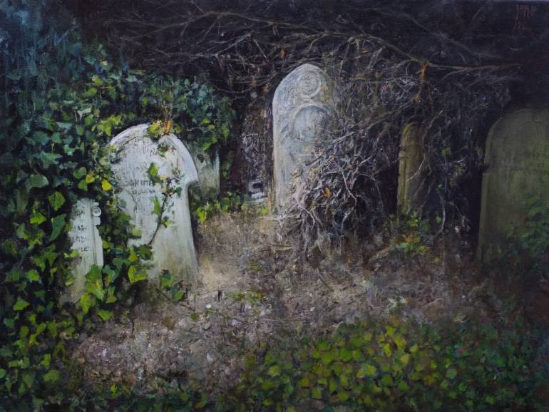 770x578 Saatchi Art Cemetery Of London 2 Painting By Jorge Isla - Cemetery Painting
