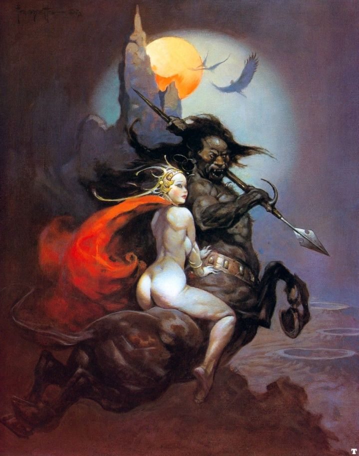 719x912 Frank Frazetta The Moon Maid And The Centaur Painting Best - Centaur Painting