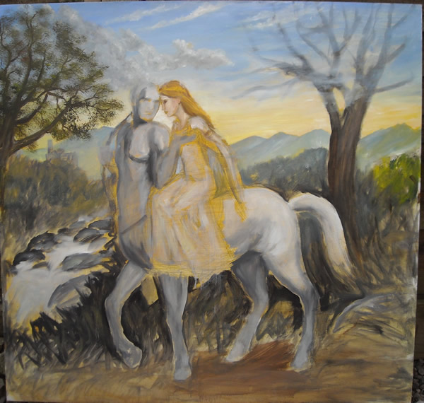 600x570 Last Centaur Painting Wip By Dashinvaine - Centaur Painting