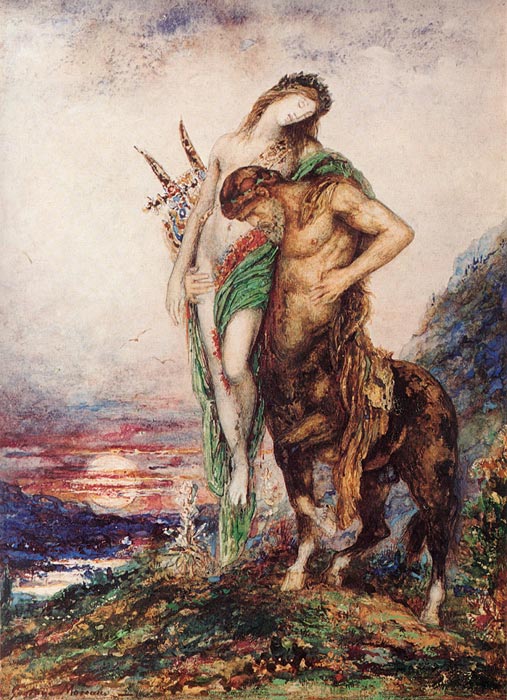 507x700 The Dead Poet Borne By A Centaur, C.1890 - Centaur Painting