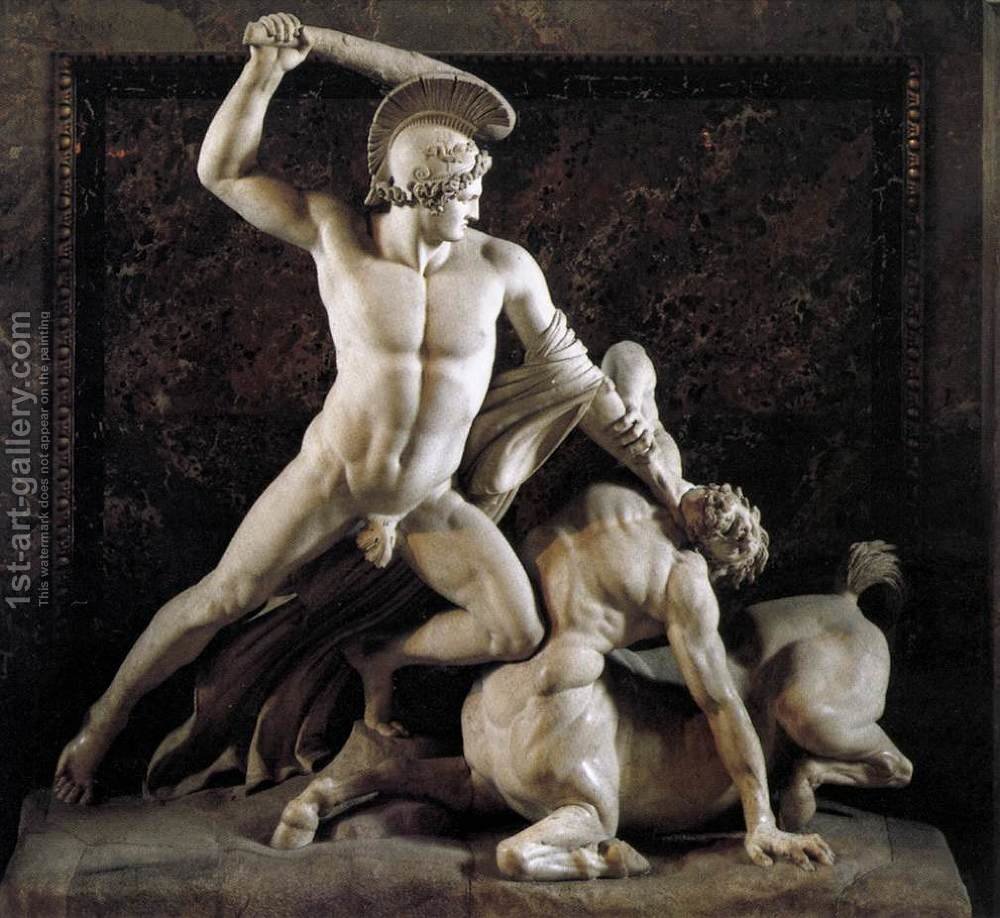 1000x918 Theseus And The Centaur Antonio Canova Reproduction 1st Art Gallery - Centaur Painting