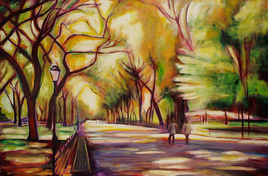 900x594 Central Park Painting By Sheila Diemert - Central Park Painting
