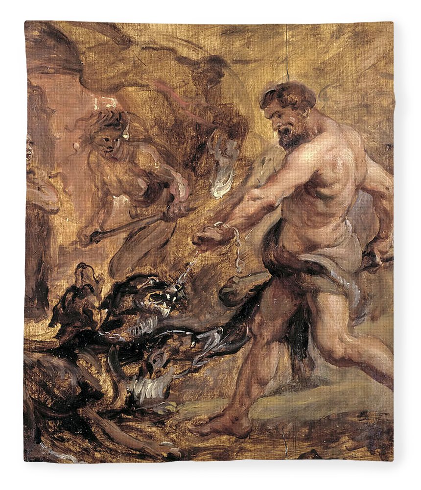860x1000 Hercules And Cerberus Fleece Blanket For Sale By Peter Paul Rubens - Cerberus Painting