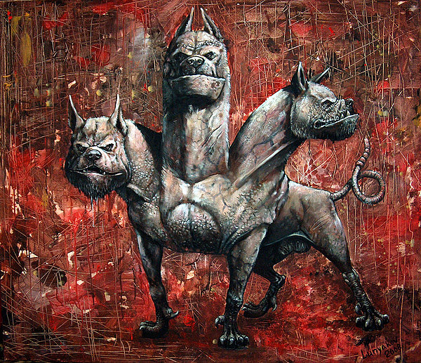 600x517 Cerberus Art Print By Sascha Lunyakov - Cerberus Painting