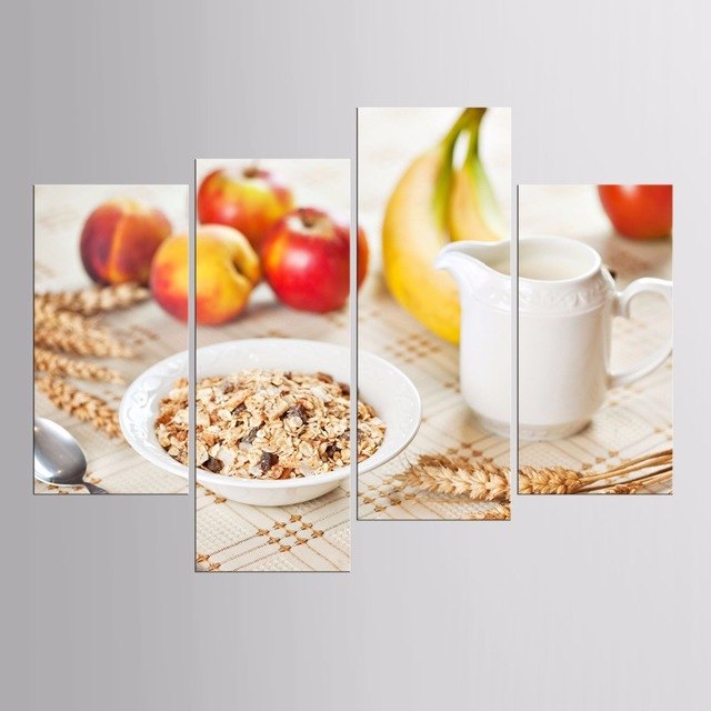 640x640 Free Shipping Latest Wall Decor 4 Panel Modern Wall Art Home - Cereal Painting