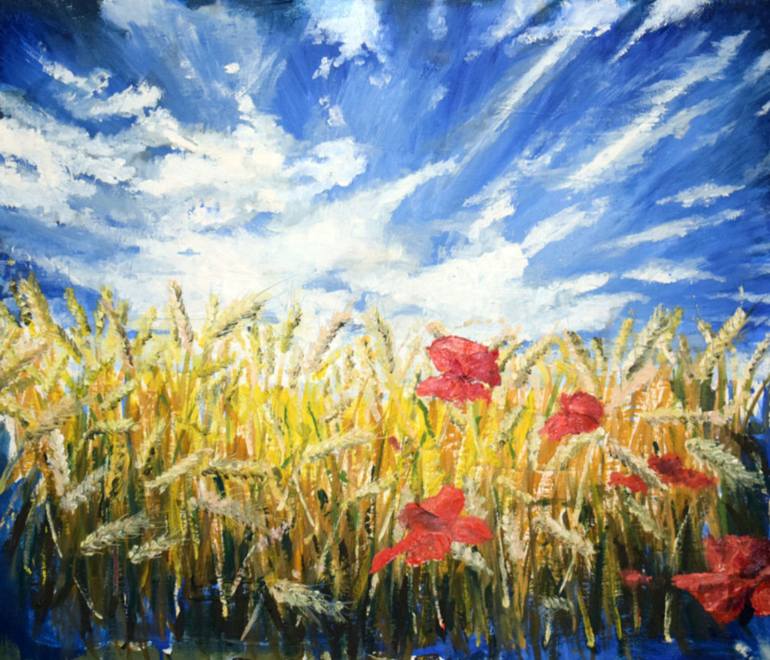 770x660 Saatchi Art Poppies In Cereal Painting By Cyprian Holownia - Cereal Painting