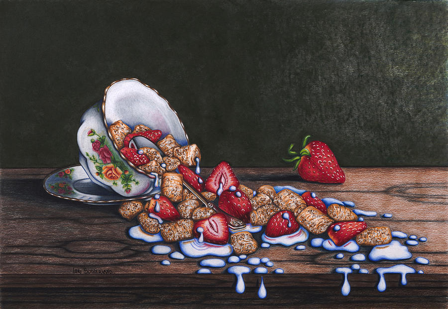 900x621 Spilt Milk Painting By Lori Sutherland - Cereal Painting