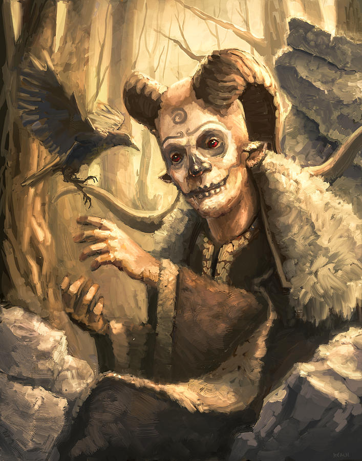 707x900 Cernunnos Painting By Chris Reach - Cernunnos Painting