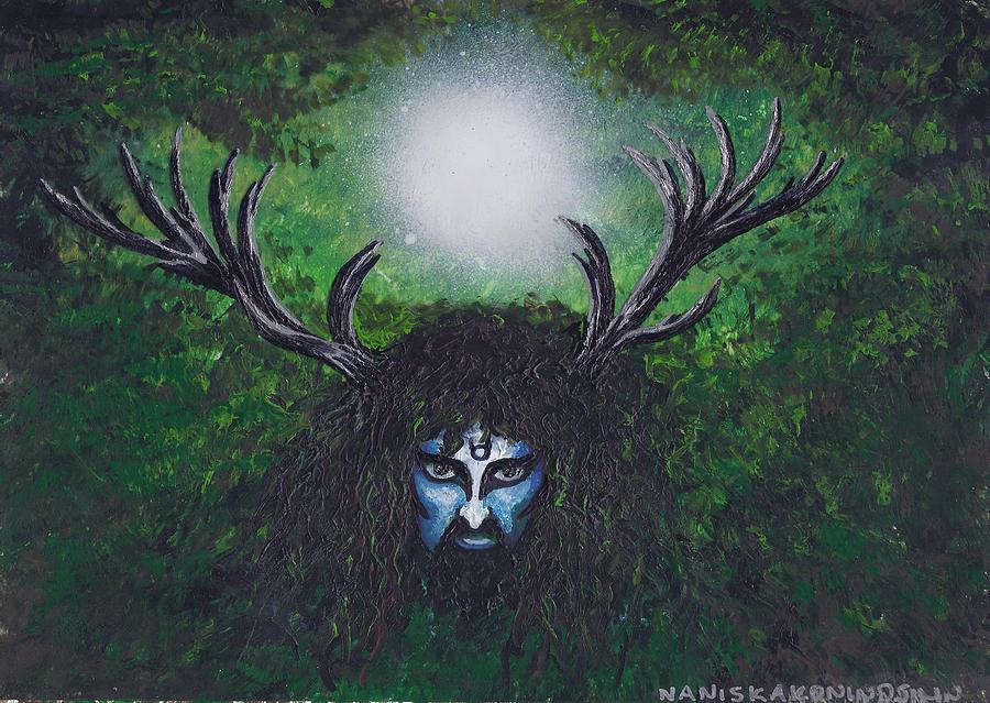 900x639 Cernunnos Painting By Stacey Austin - Cernunnos Painting