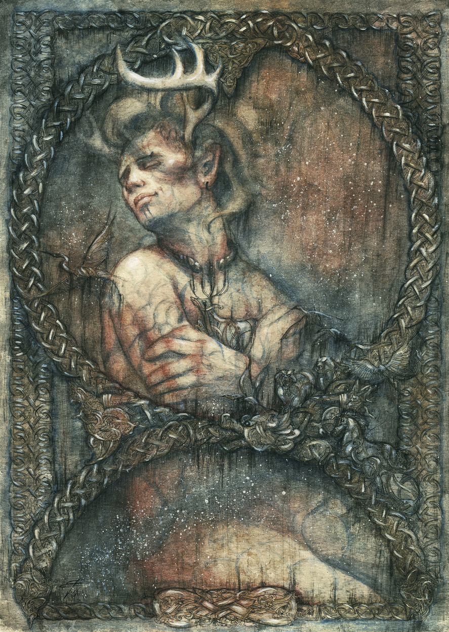 887x1250 Infected By Art Cernunnos By Francesca Baerald Infected By Art - Cernunnos Painting