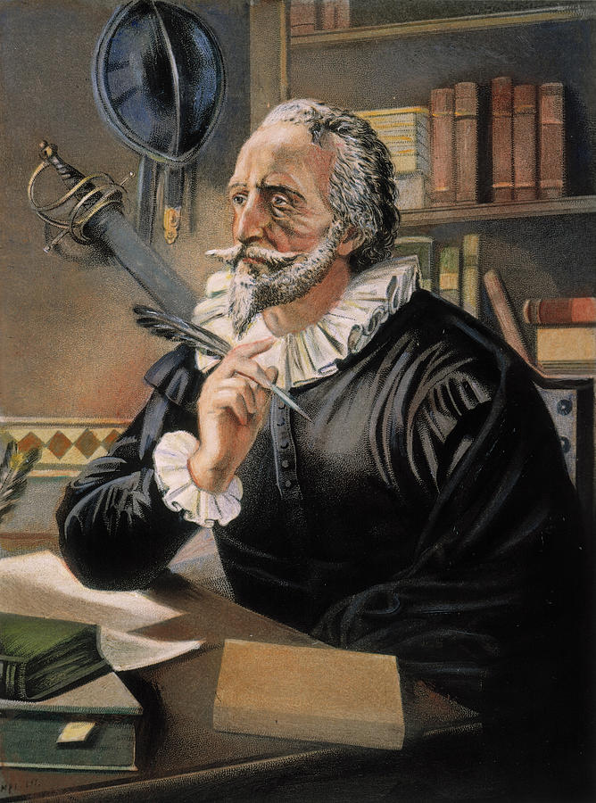 668x900 Miguel De Cervantes (1547 1616) Painting By Granger - Cervantes Painting
