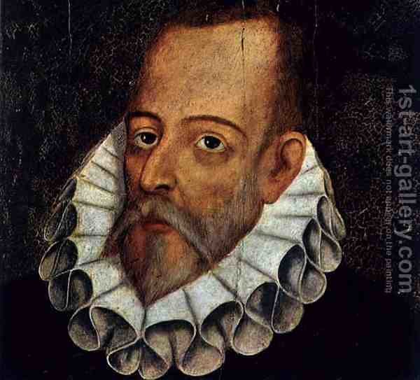 600x543 Portrait Of Miguel De Cervantes Y Saavedra 1547 1615 2 Juan De - Cervantes Painting