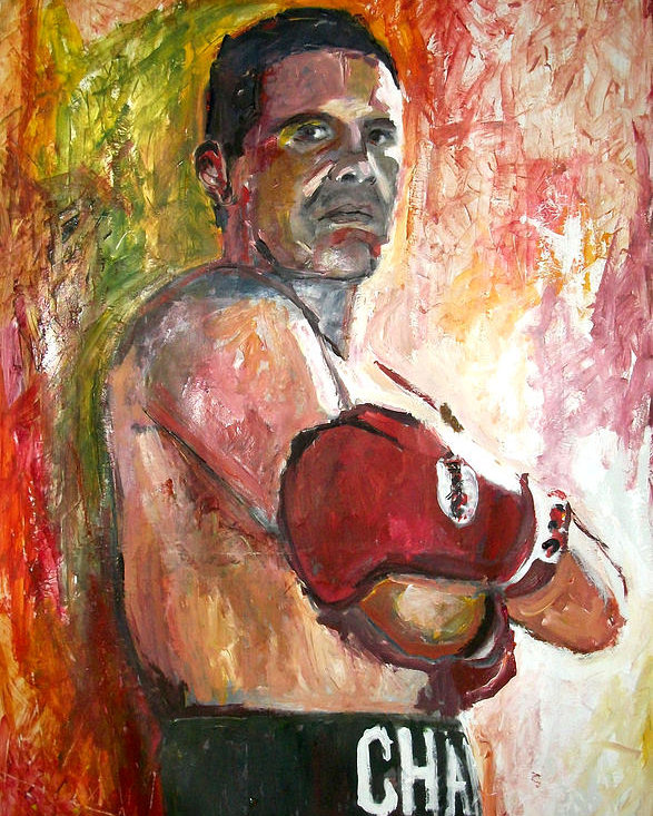 587x733 Julio Cesar Chavez Poster By Marcelo Neira - Cesar Chavez Painting
