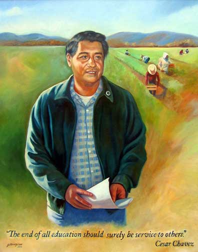 396x504 Portraits In Oil Paint - Cesar Chavez Painting