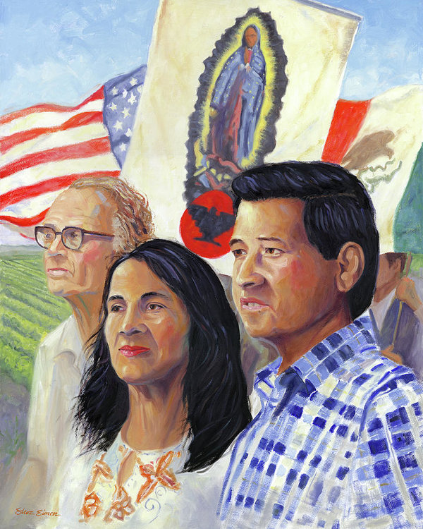 600x750 Cesar Chavez And La Causa Art Print By Steve Simon - Cesar Chavez Painting
