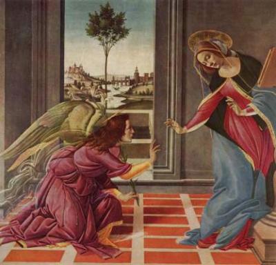 400x384 Botticelli - Cestello Annunciation Painting