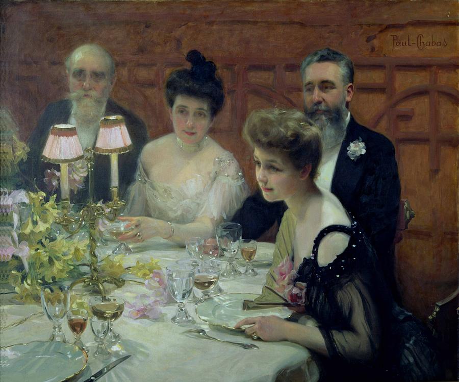 900x748 The Corner Of The Table Painting By Paul Chabas - Chabas Painting