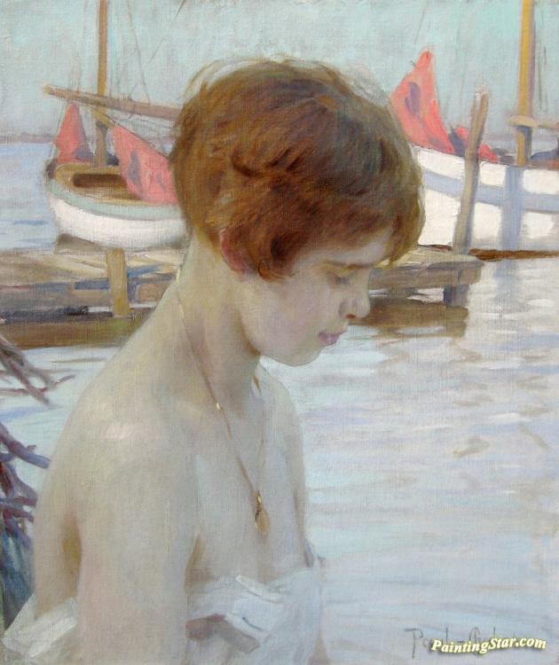 630x750 Young Girl At The Harbor Artwork By Paul Emile Chabas Oil Painting - Chabas Painting