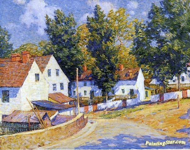 610x480 Red Roofs, Brandywine Artwork By William Chadwick Oil Painting - Chadwick Painting