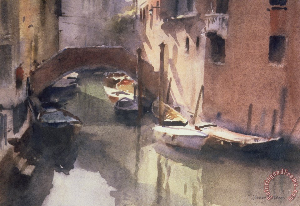 960x659 Trevor Chamberlain A Quiet Canal In Venice Painting - Chamberlain Painting