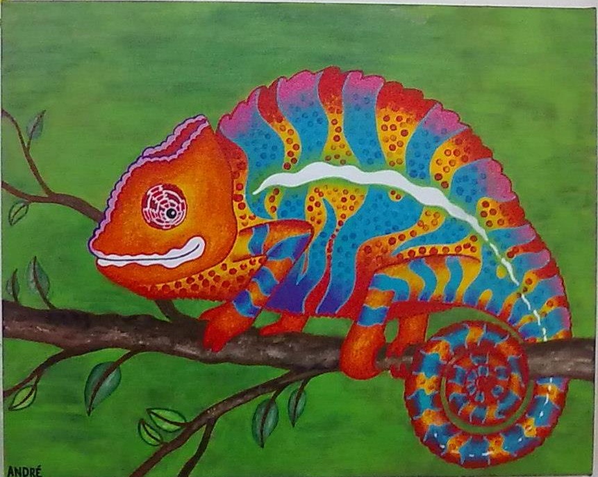 861x686 Chameleon Painting - Chameleon Painting